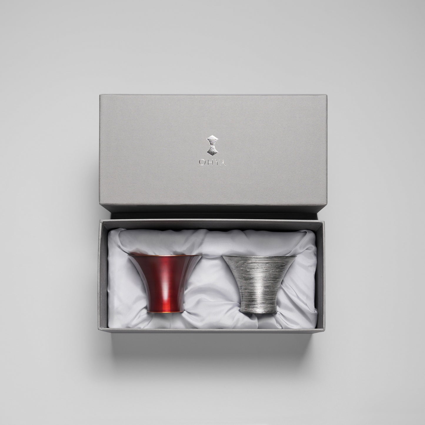 Pair of sake cups: URUSHI YuKei(夕景) and FuSetsu(風雪)